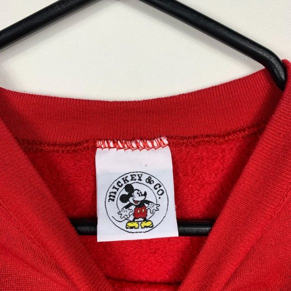 Disneyland Vintage Sweatshirt Mens Size XS Red Mickey Mouse Cotton-Blend - Picture 5 of 7